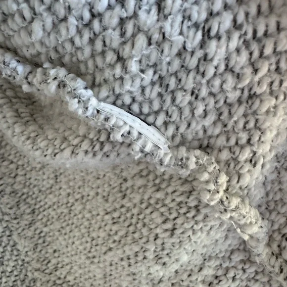 Lucky Brand Textured Knit Asymmetrical Zip Sweater Jacket Cozy Fall Gray Size M - Picture 10 of 10